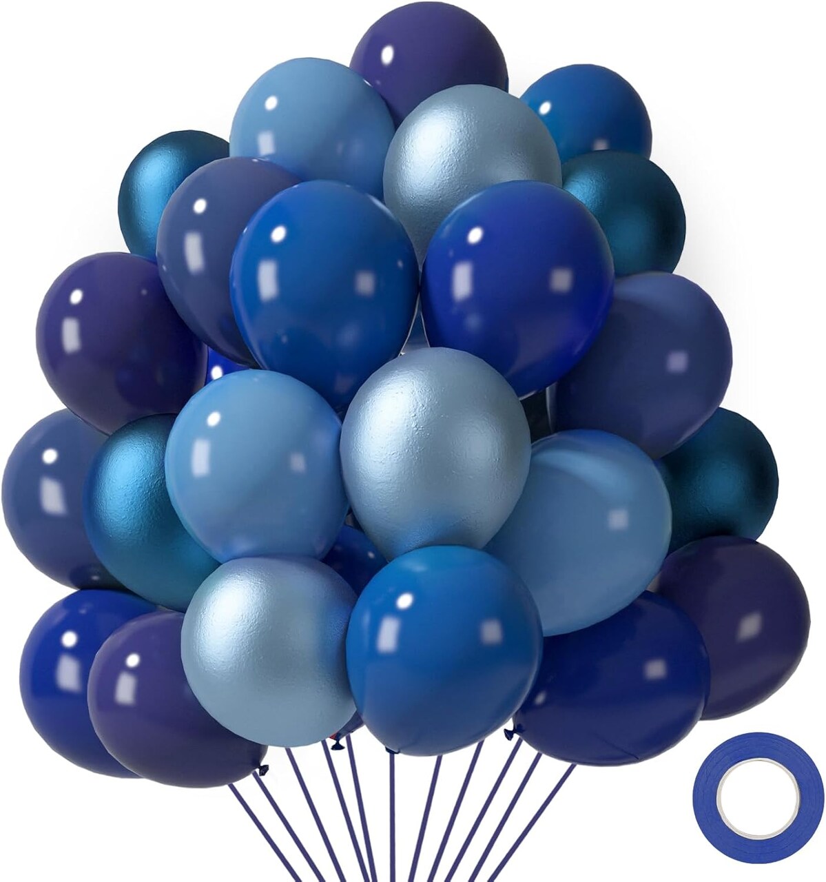 140PCS Blue Balloons Set, 12" Party Balloons Large Latex Balloons Garland Arch Kit for Birthday Party Decorations